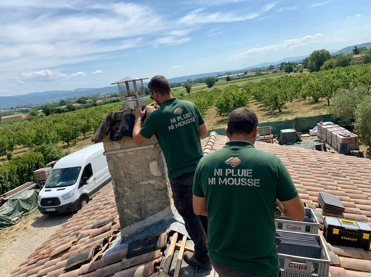 Chantier en cours à Loriol-sur-Drôme, équipe Ni Pluie Ni Mousse